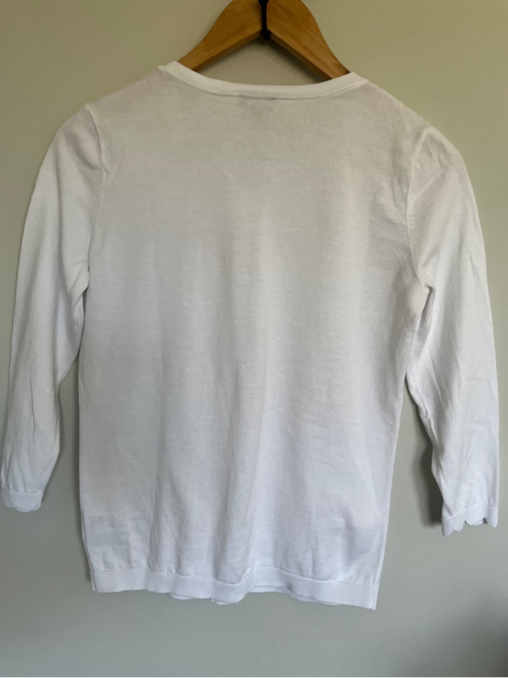 Talbots Charming Cardigan White Scalloped - Size XS - NWOT - Picture 5 of 6